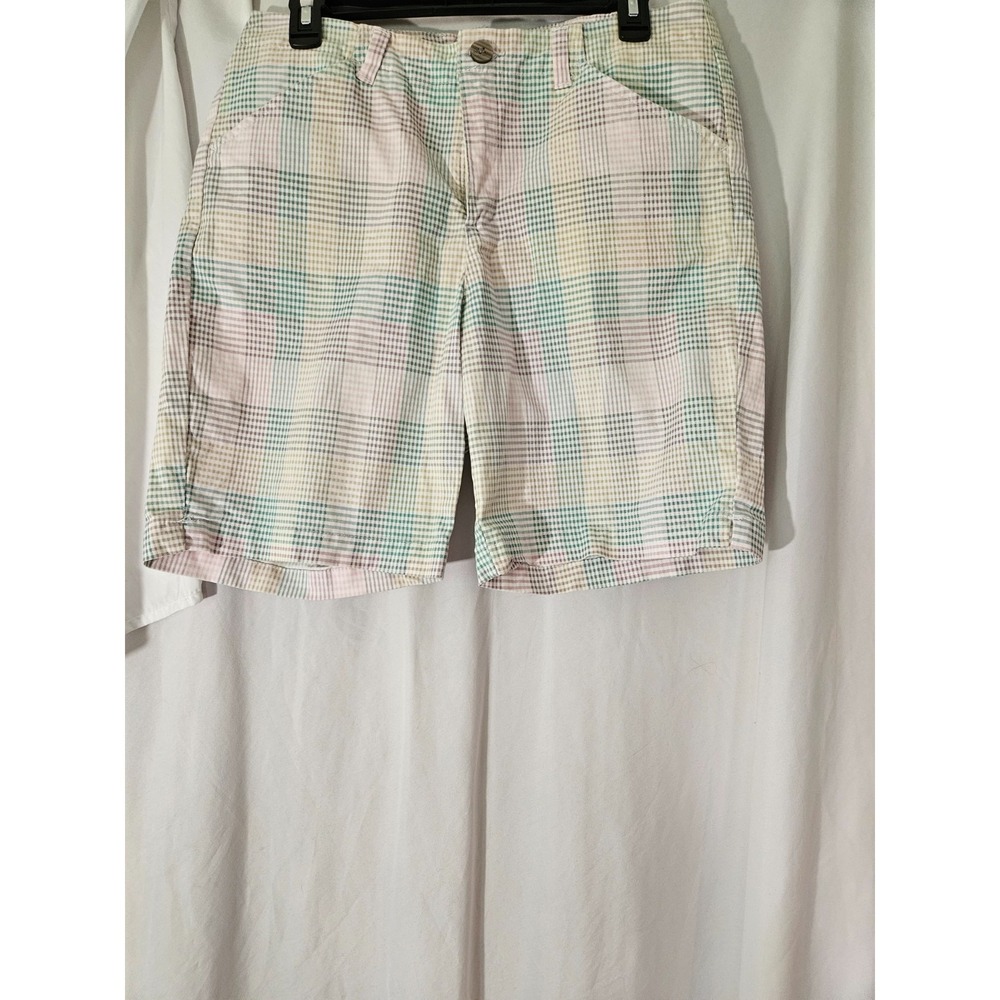 Lee Navy‎ w/ Pink Polka Dots Bermuda Chinos Shorts Women Size 12